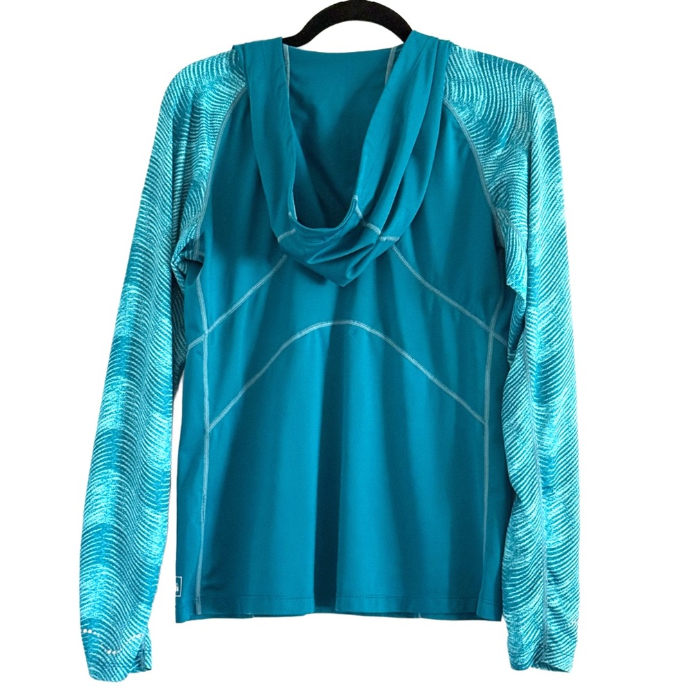🌼 REI Women's Teal Hooded Athletic Long Sleeve Pullover Size Medium - Picture 5 of 6